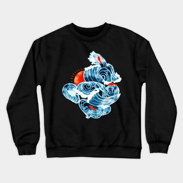 Moody Ocean 'Tide' Dye Crewneck Sweatshirt by TigaTiga